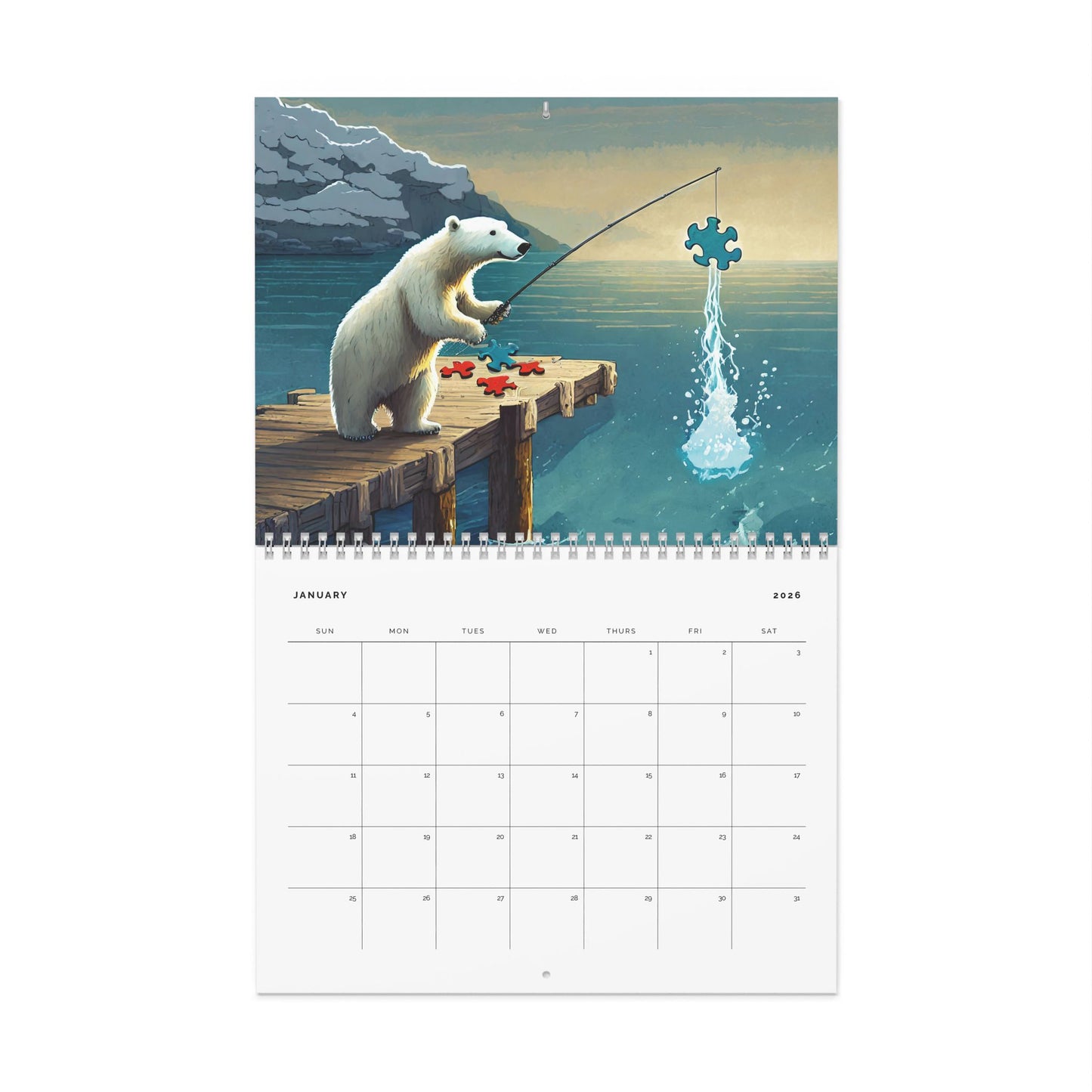 PUZZLING ANIMALS 2026 WALL CALENDAR