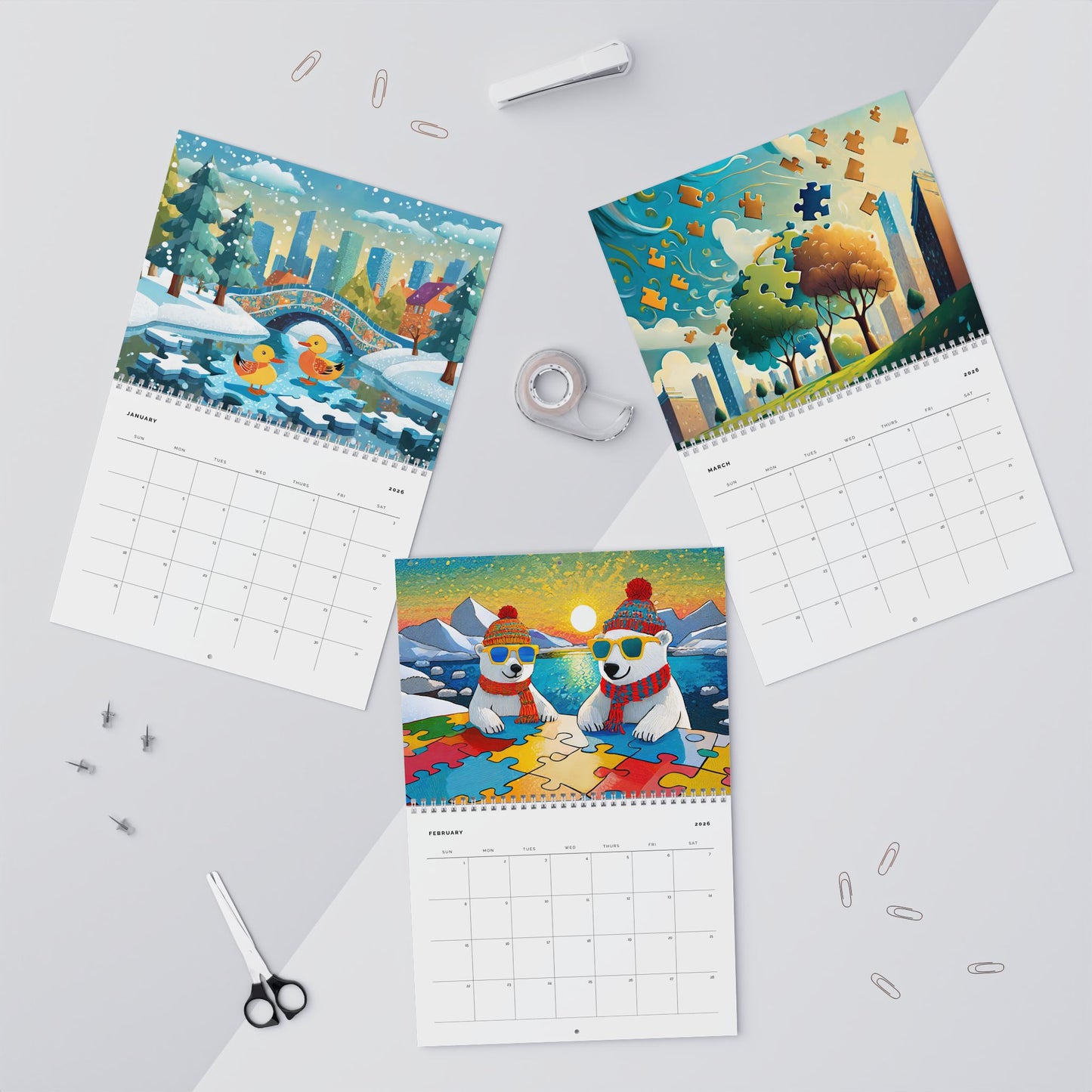 JIGSAW PUZZLER'S DELIGHT 2026 WALL CALENDAR