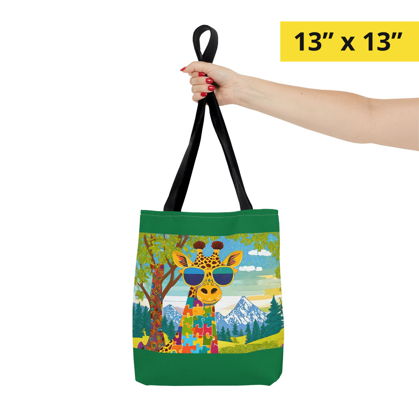PUZZLED GIRAFFE Tote Bag