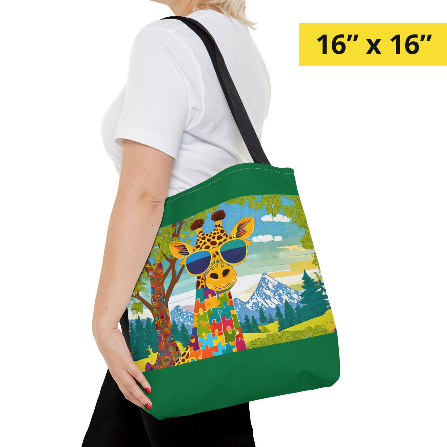 PUZZLED GIRAFFE Tote Bag