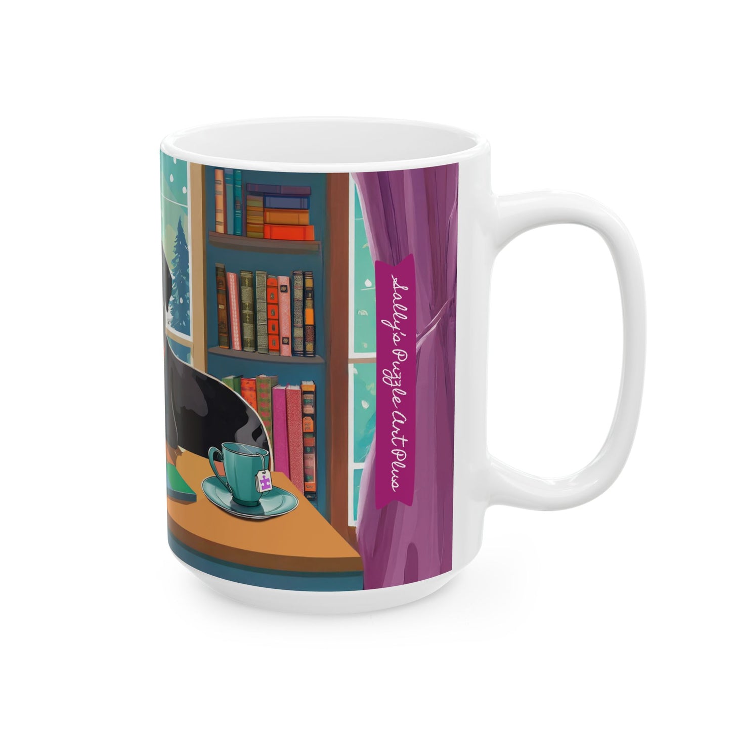 COZY PUZZLING PUP Mug (11 oz and 15 oz)