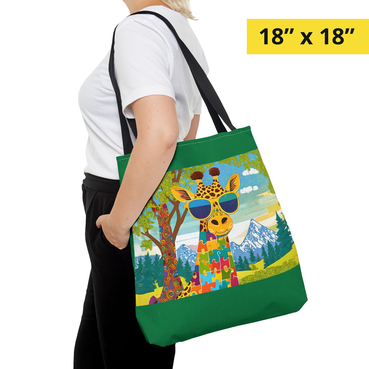 PUZZLED GIRAFFE Tote Bag