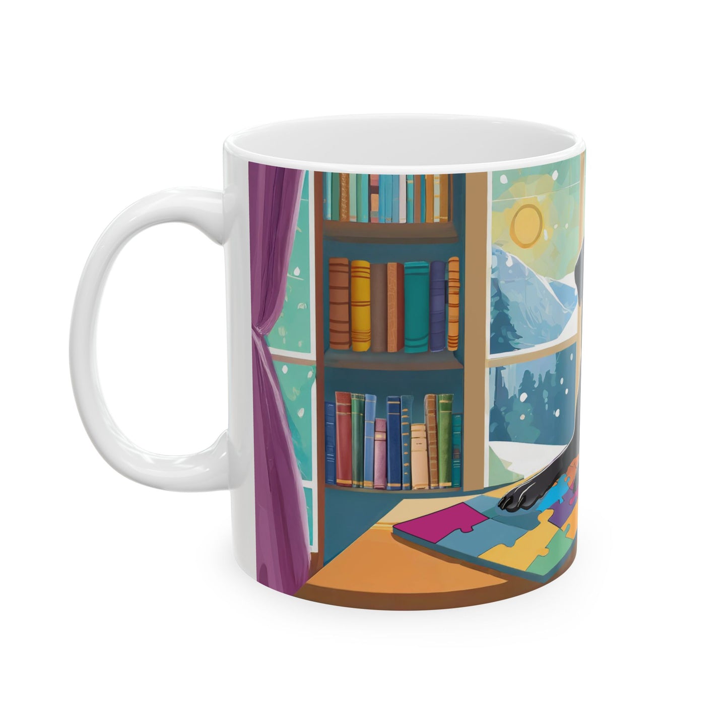 COZY PUZZLING PUP Mug (11 oz and 15 oz)