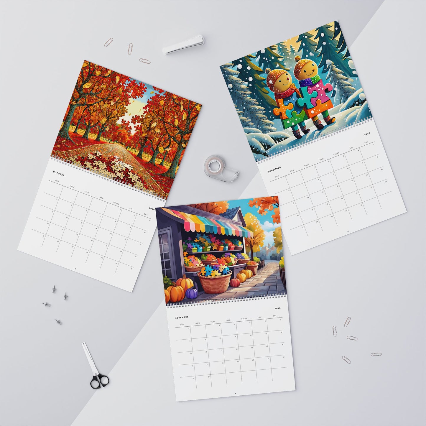 JIGSAW PUZZLER'S DELIGHT 2026 WALL CALENDAR