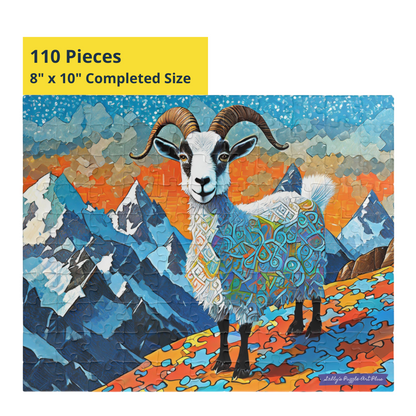 MOUNTAIN GOAT'S PUZZLING PERCH: 110-Piece Jigsaw Puzzle