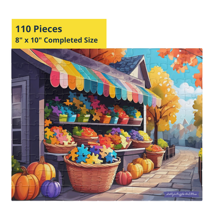AUTUMN PUZZLE MARKET:  110-Piece Jigsaw Puzzle