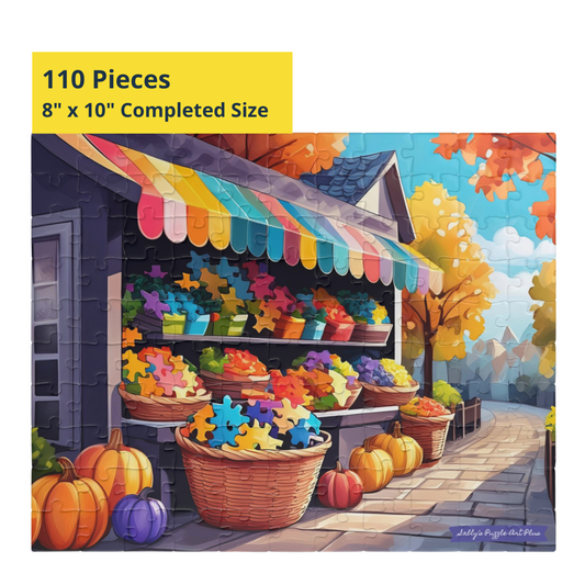 AUTUMN PUZZLE MARKET:  110-Piece Jigsaw Puzzle