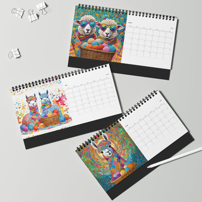 WHIMSICAL WOOL BUDDIES 2026 Desktop Calendar