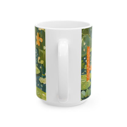 FROGS ON PUZZLE-PIECE LILY PADS Mug (11 oz & 15 oz)