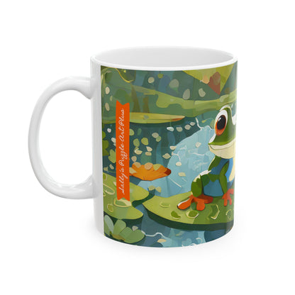 Frogs on Puzzle-Piece Lily Pads Mug (11 oz & 15 oz)
