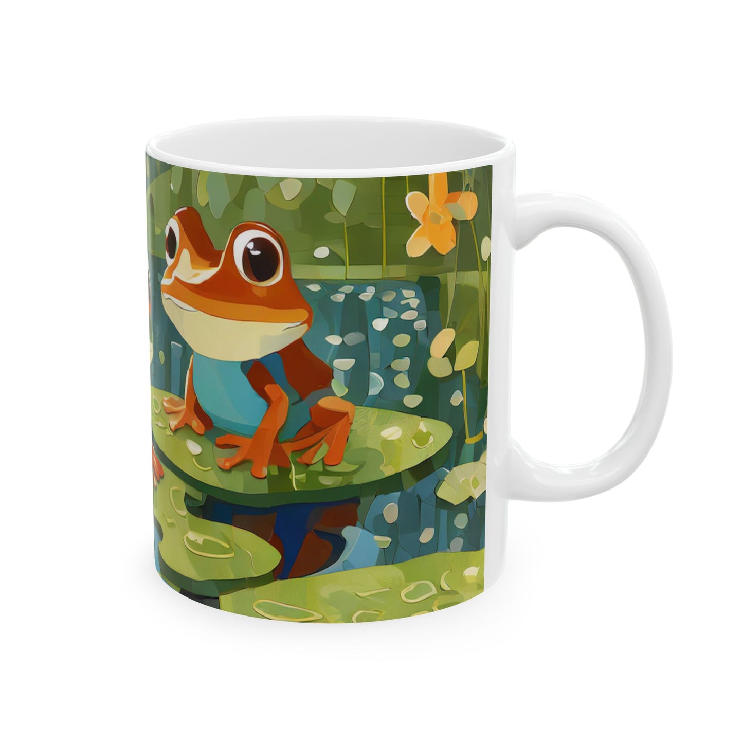 Frogs on Puzzle-Piece Lily Pads Mug (11 oz & 15 oz)