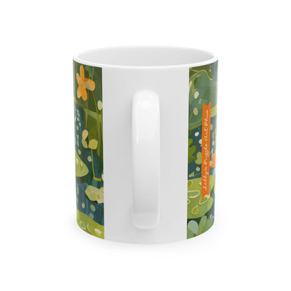 FROGS ON PUZZLE-PIECE LILY PADS Mug (11 oz & 15 oz)
