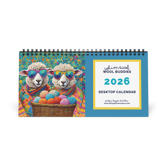 WHIMSICAL WOOL BUDDIES 2026 Desktop Calendar