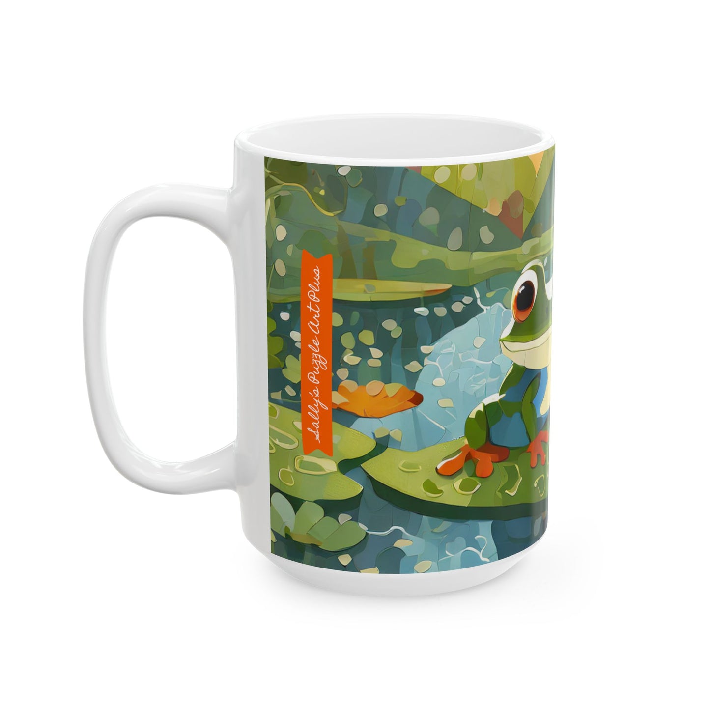 Frogs on Puzzle-Piece Lily Pads Mug (11 oz & 15 oz)