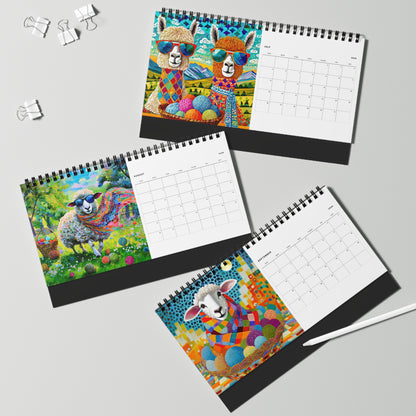 WHIMSICAL WOOL BUDDIES 2026 Desktop Calendar