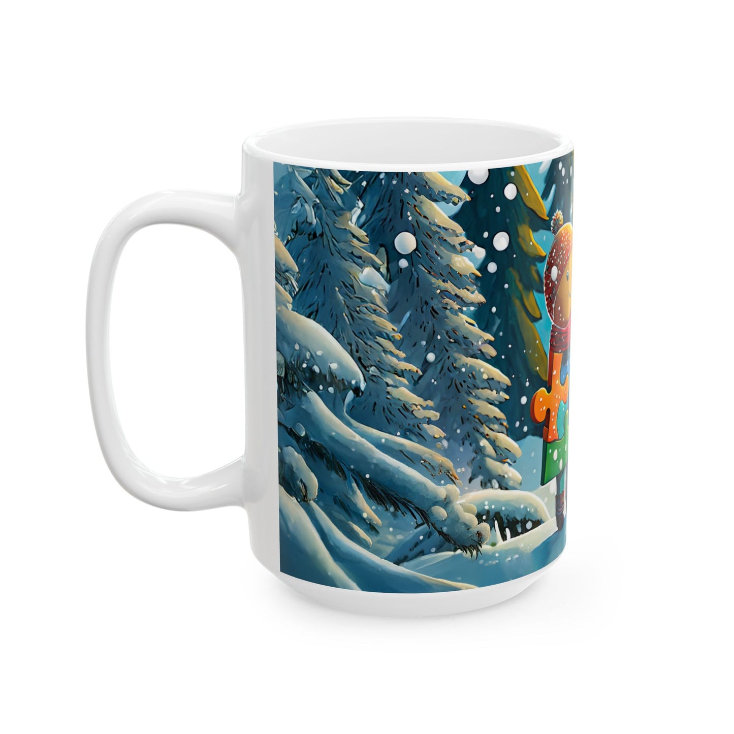 PUZZLE-PIECE PALS LOVE WINTER Mug (11 oz & 15 0z )