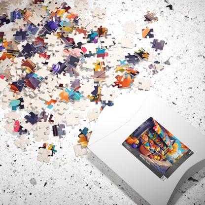 AUTUMN PUZZLE MARKET:  110-Piece Jigsaw Puzzle