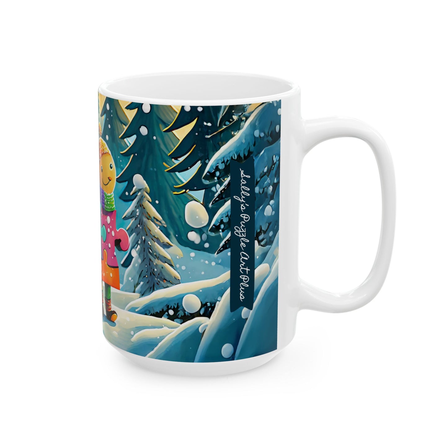 PUZZLE-PIECE PALS LOVE WINTER Mug (11 oz & 15 0z )