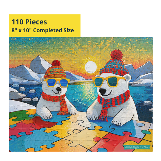 POLAR BEAR PUZZLERS 110-Piece Jigsaw Puzzle