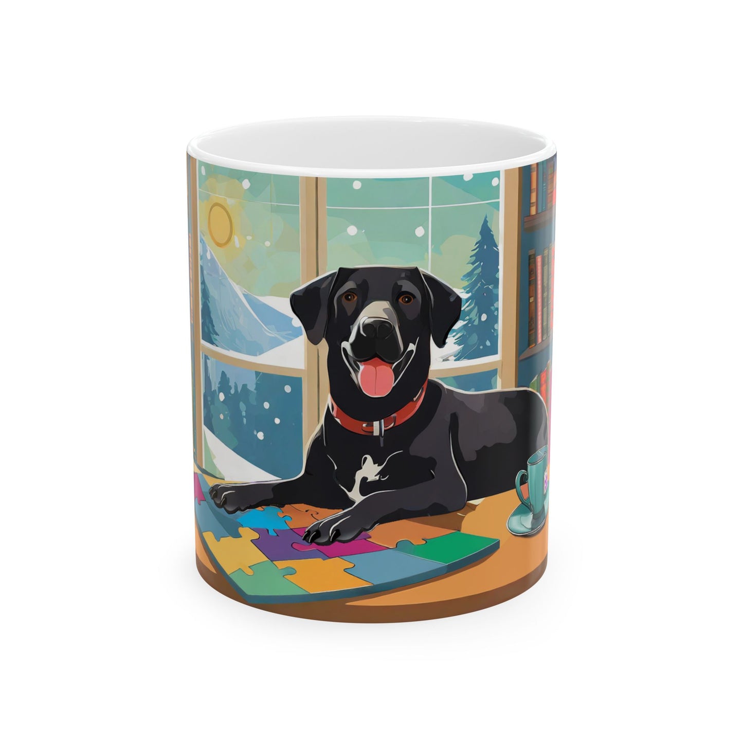 COZY PUZZLING PUP Mug (11 oz and 15 oz)