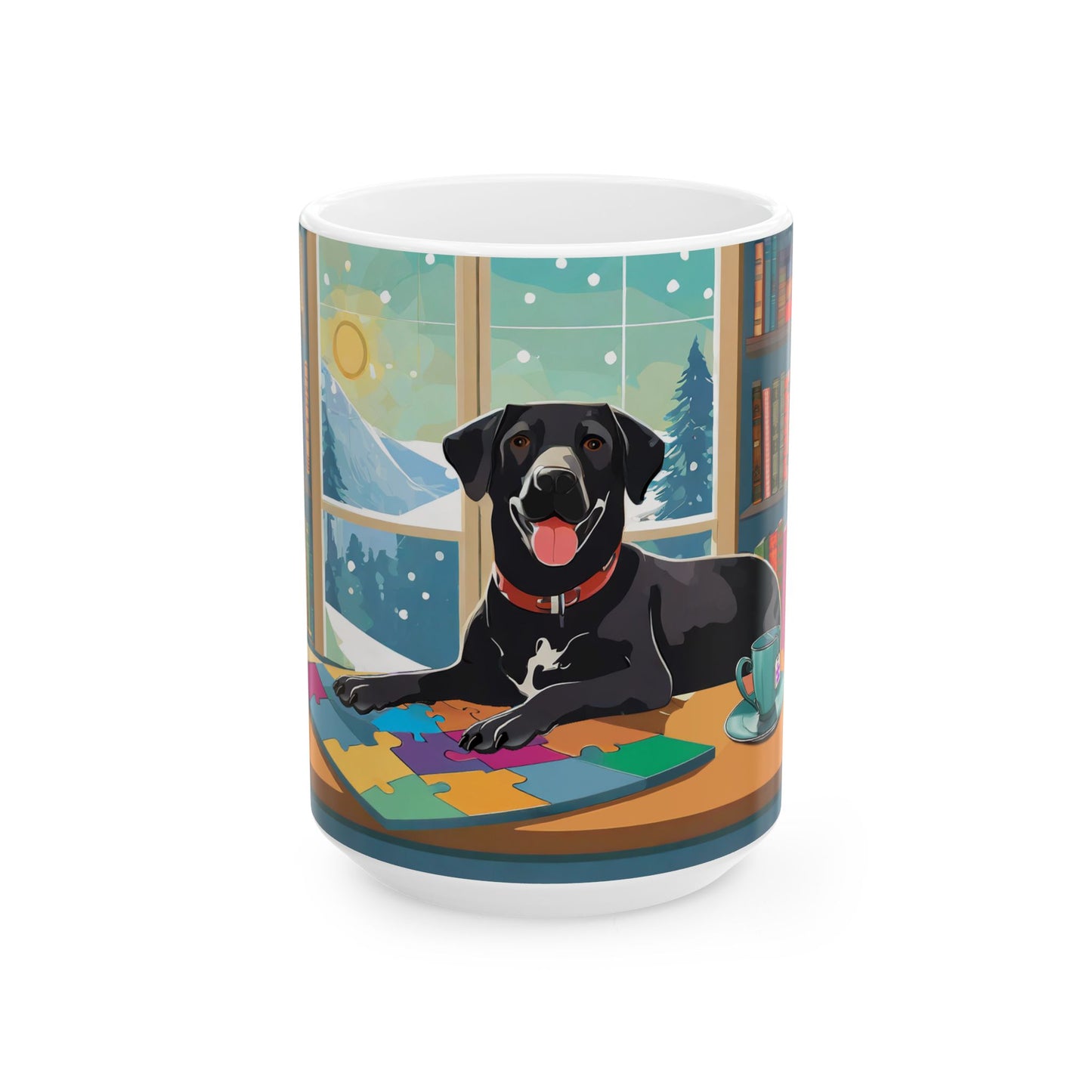 COZY PUZZLING PUP Mug (11 oz and 15 oz)