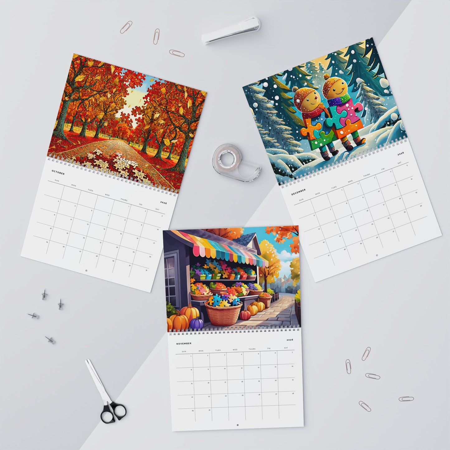 JIGSAW PUZZLER'S DELIGHT 2026 Wall Calendar