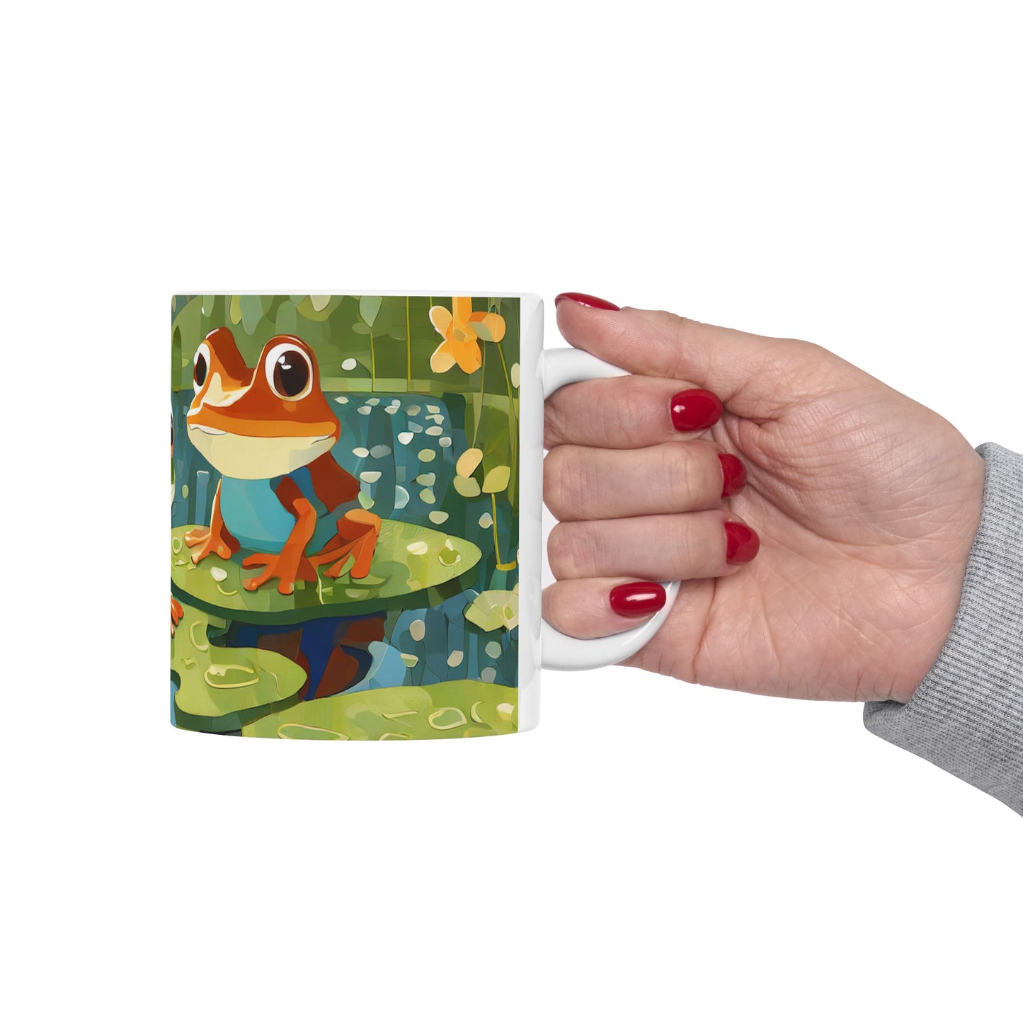 Frogs on Puzzle-Piece Lily Pads Mug (11 oz & 15 oz)