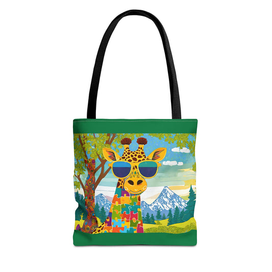 Puzzled Giraffe Tote Bag