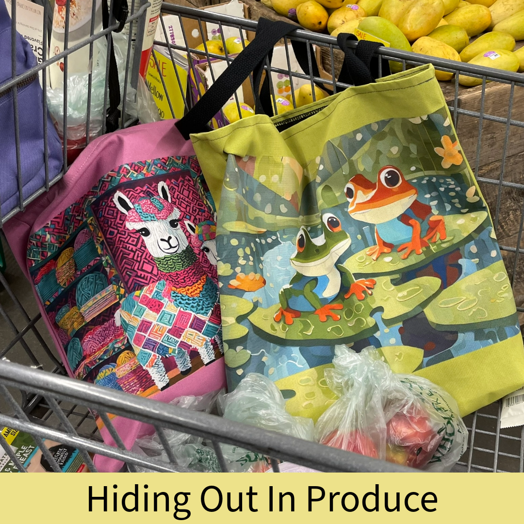 Frogs on Puzzle-Piece Lily Pads Tote Bag