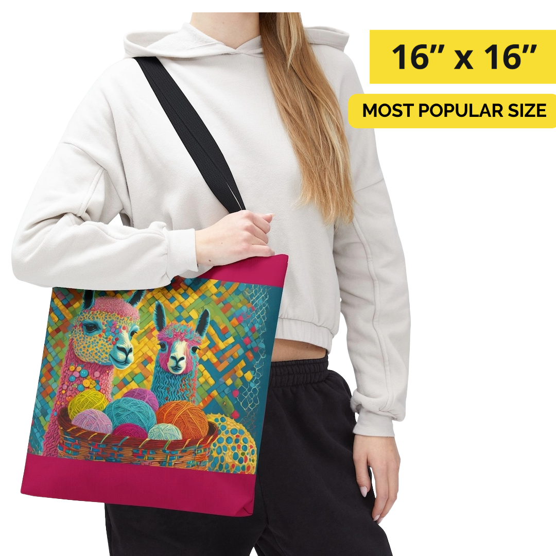 Magic Mosaic Llama Tote Bag