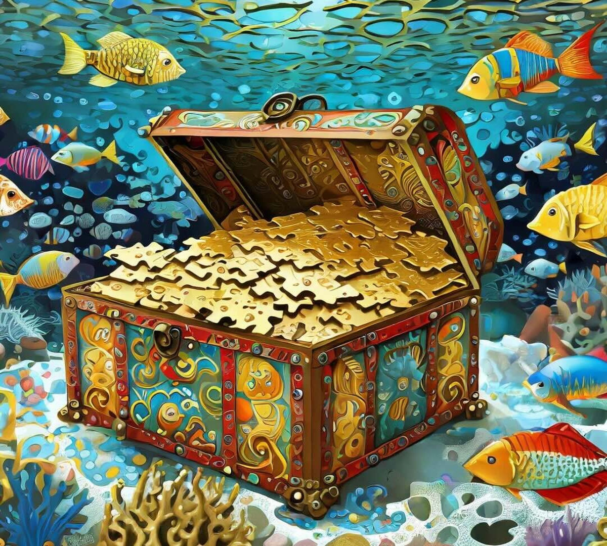 Jigsaw Puzzler's Treasure Chest Tote Bag