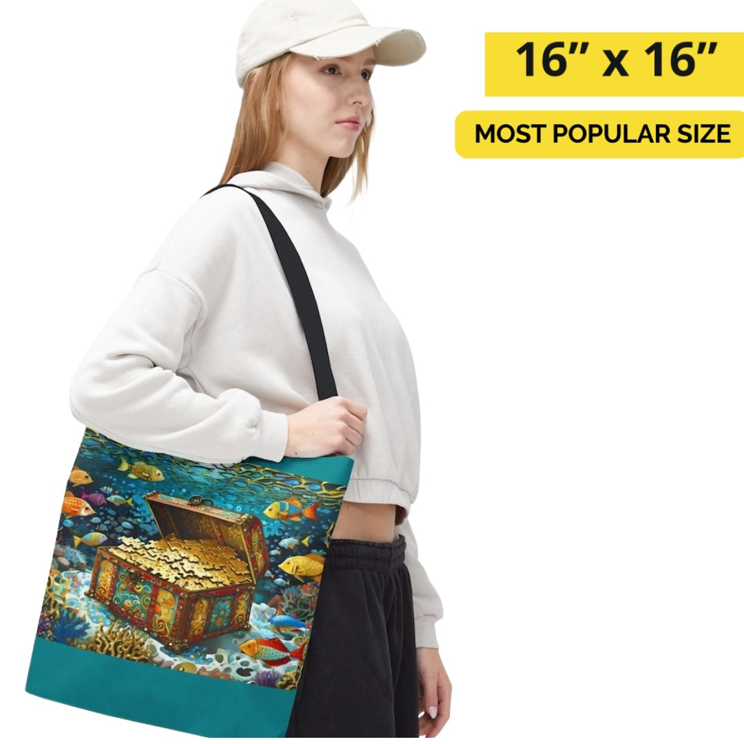 Jigsaw Puzzler's Treasure Chest Tote Bag