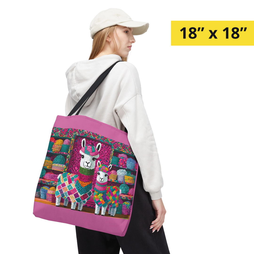 Think Pink Llama Tote Bag