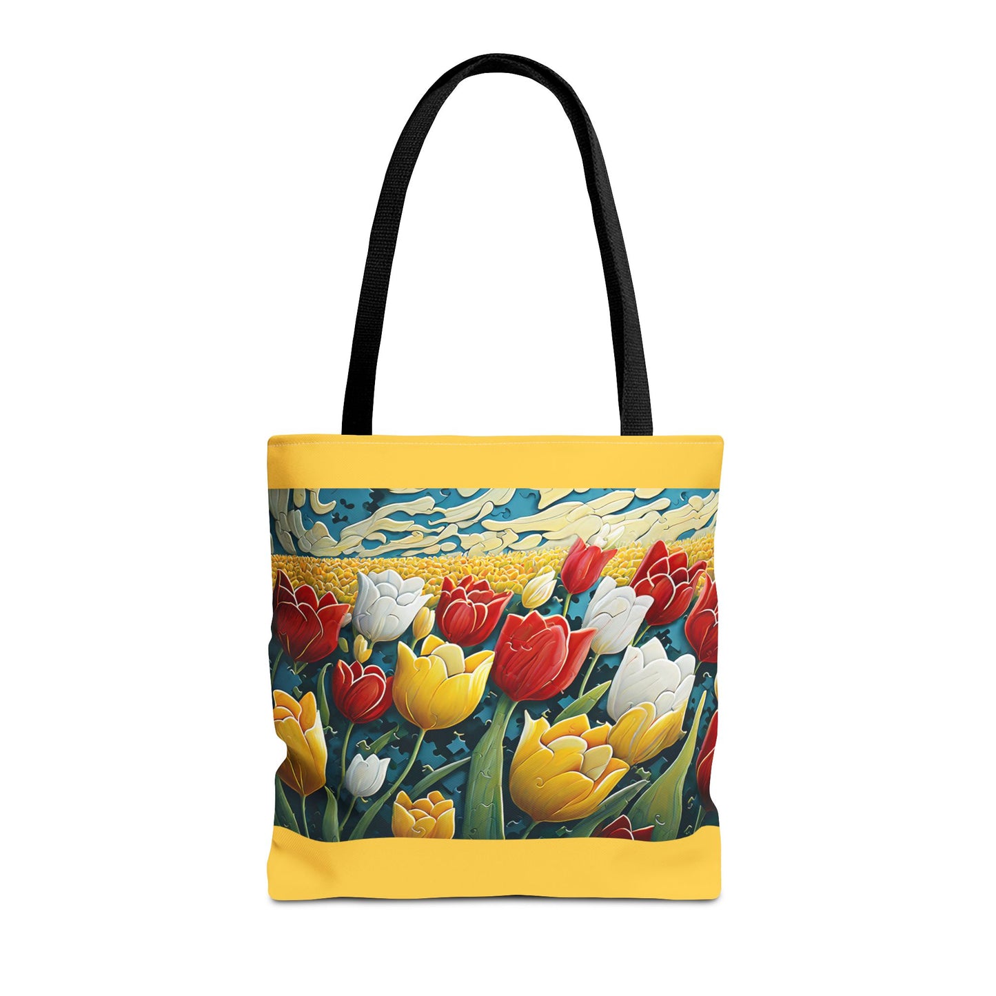 Tulips on Yellow Tote Bag