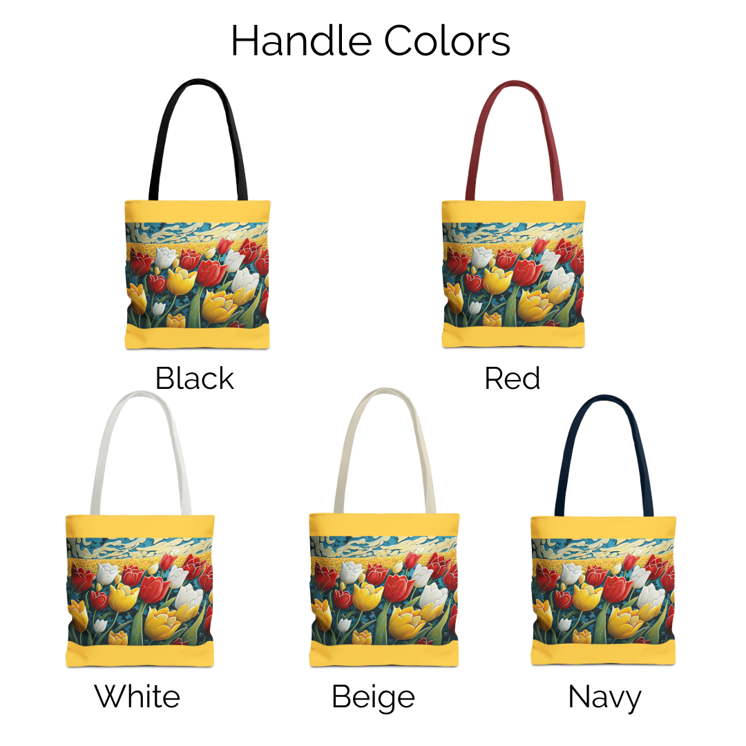Tulips on Yellow Tote Bag