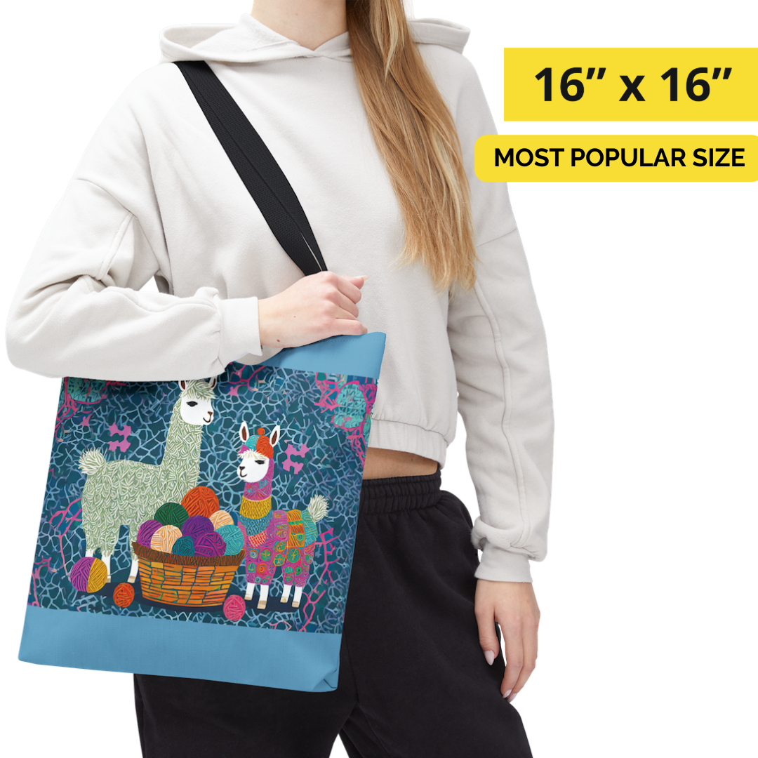 Enchanted Forest Llama Tote Bag