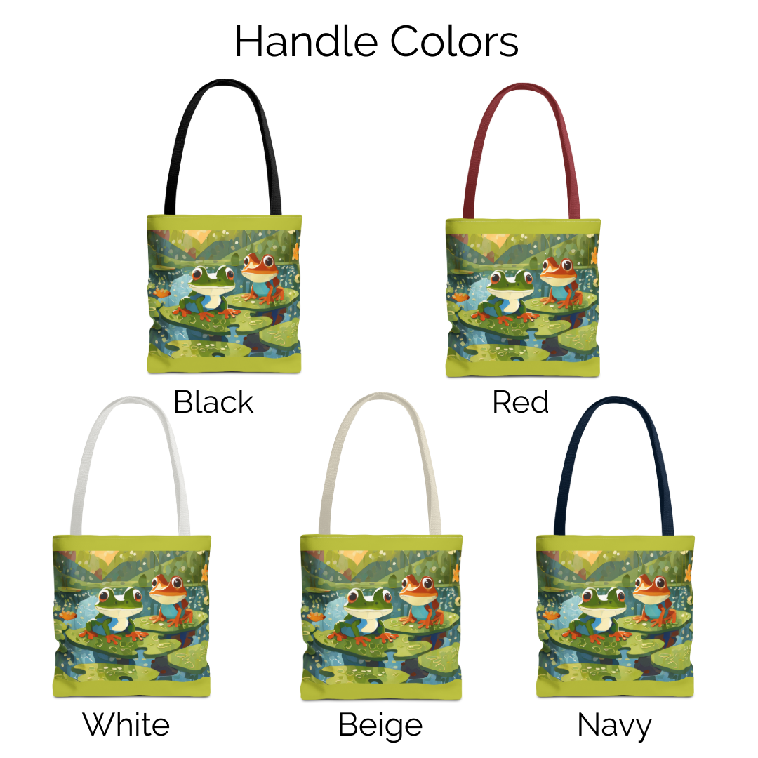 FROGS ON PUZZLE-PIECE LILY PADS Tote Bag