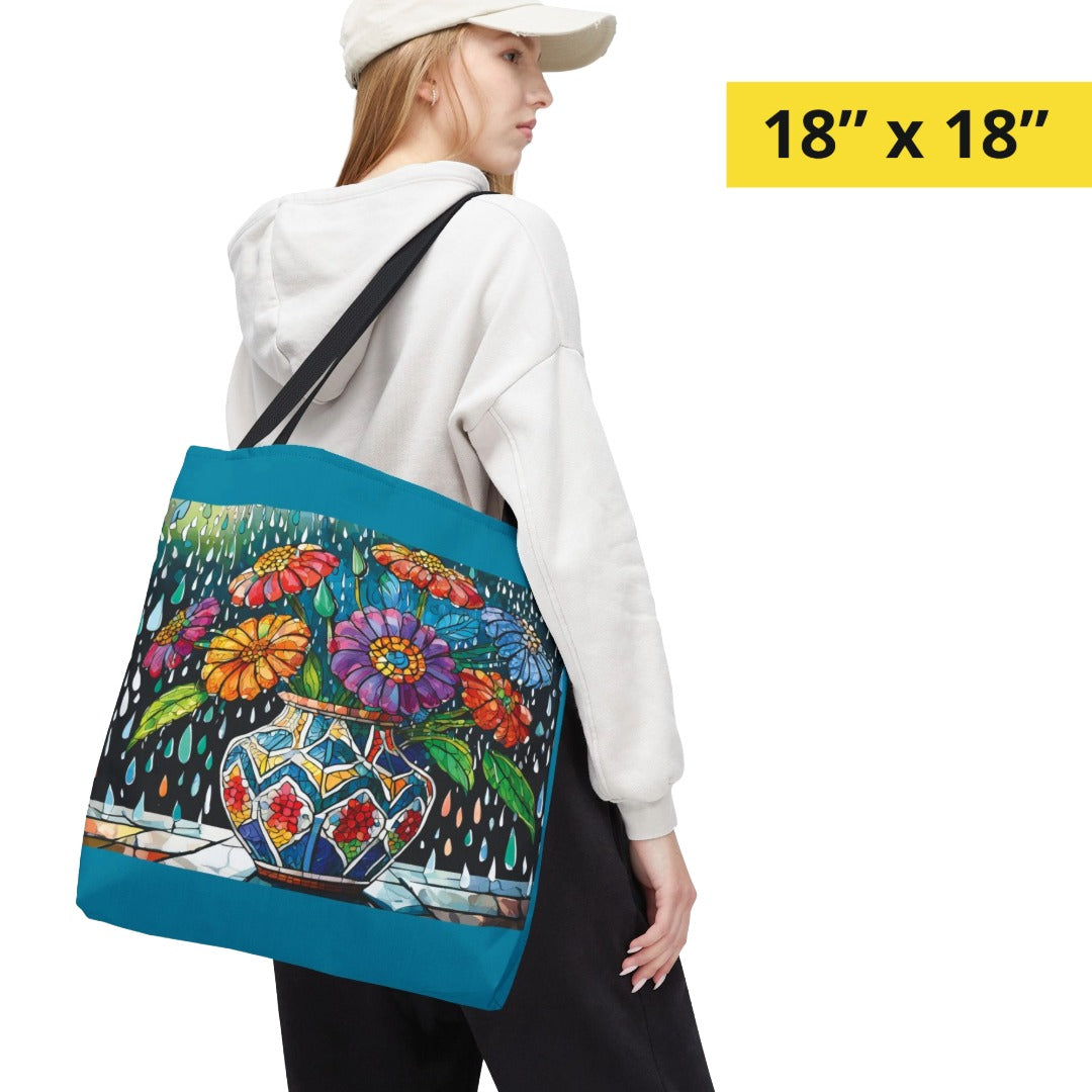 Mosaic Floral Vase and Crystal Rain Tote Bag