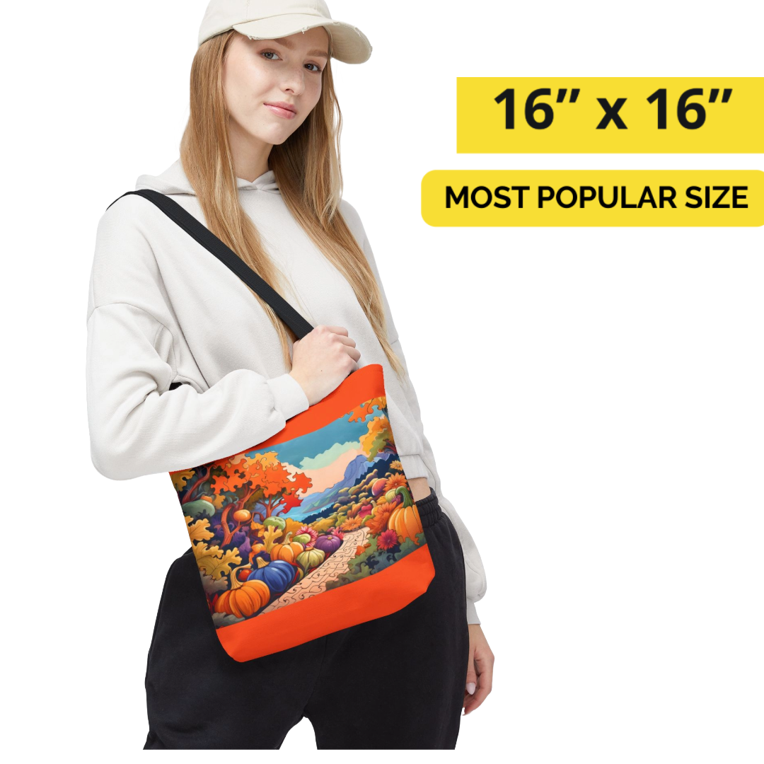 Pieceful Pumpkin Path Tote Bag