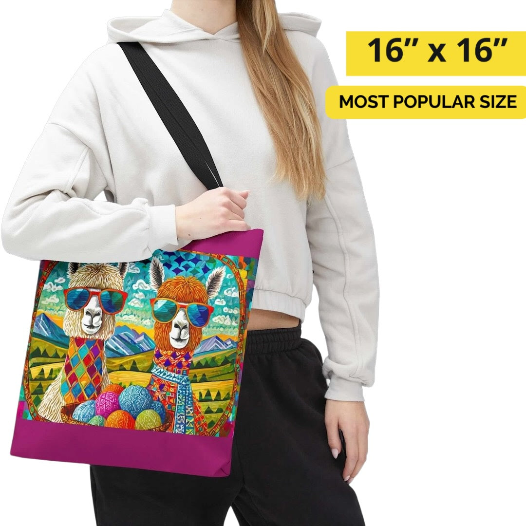 Two Chic Llamas Tote Bag