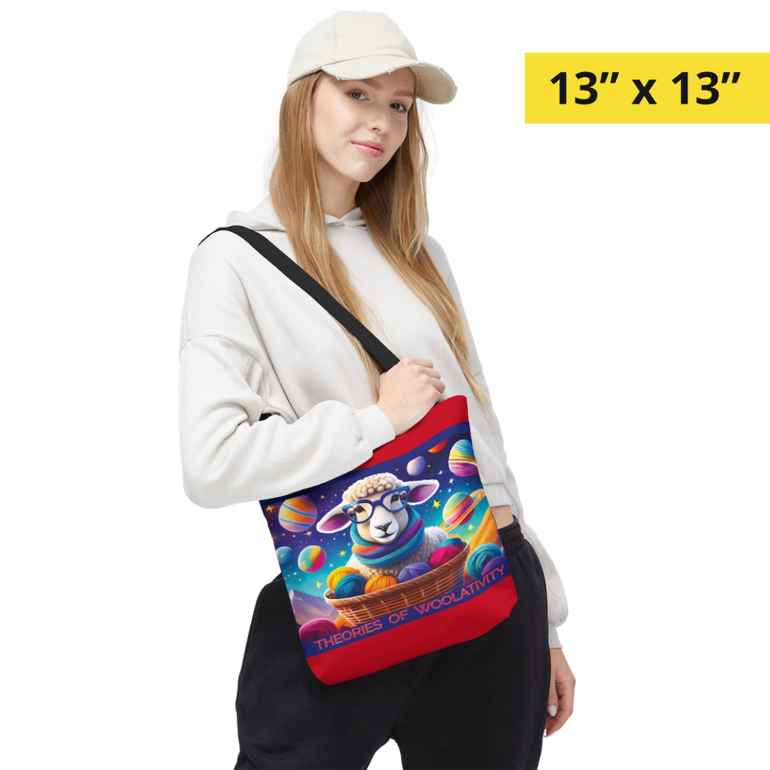 Theories of Woolativity™ Whimsical Sheep Illustration Tote Bag