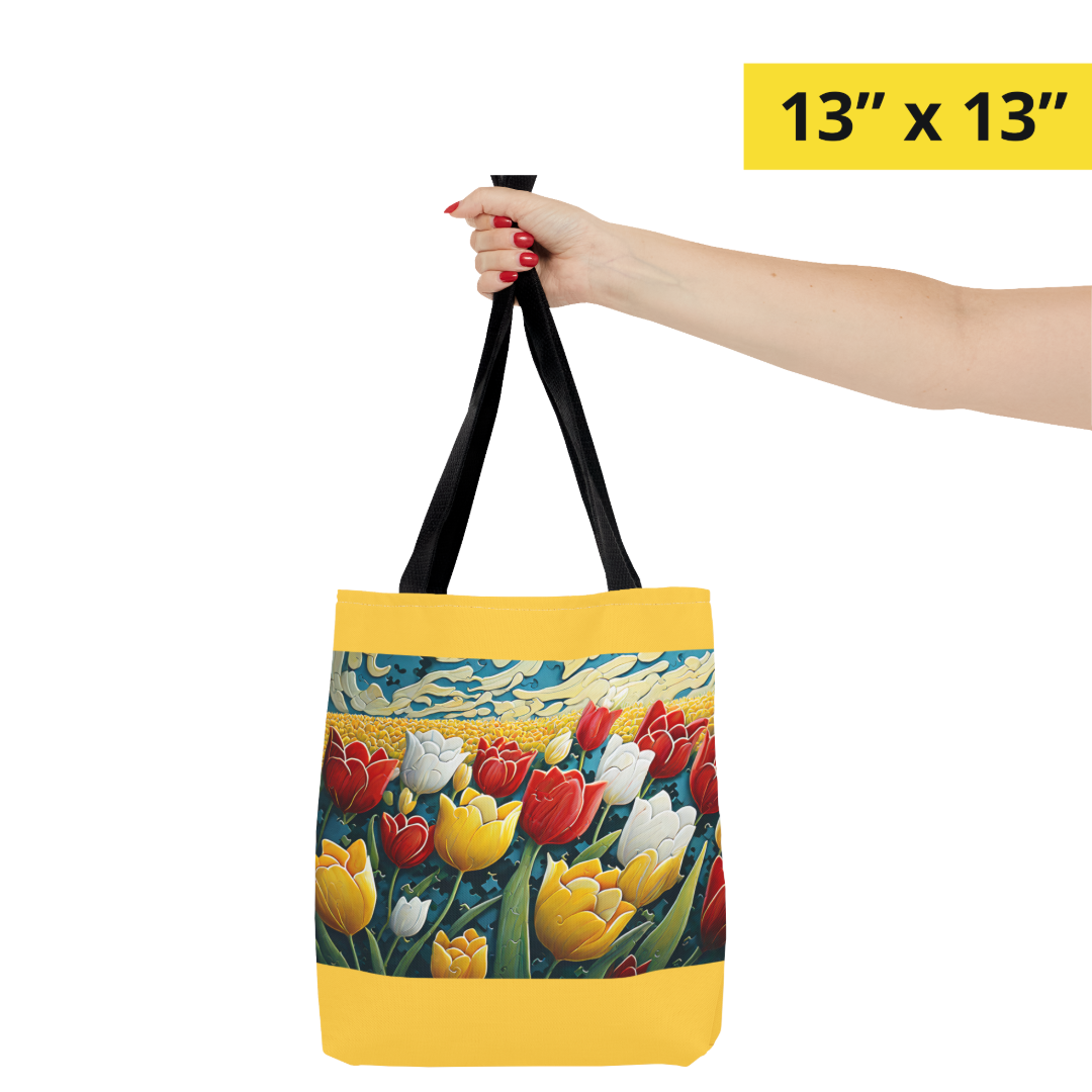 Tulips on Yellow Tote Bag